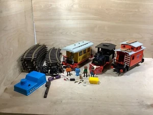 Vintage Geobra Playmobil 3958 Train Car Railroad Track Incomplete G Scale Tested - Picture 1 of 12
