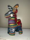Handmade Guatemala Donkey 7? Mule Doll Purse Embellishment Vintage Ooak ??Tw11j