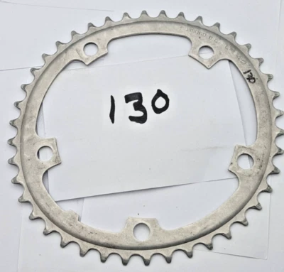 SHIMANO BIOPACE 42 TOOTH 42T CHAINRING 130MM BCD SILVER 5-ARM ALUMINUM - Image 1 of 4