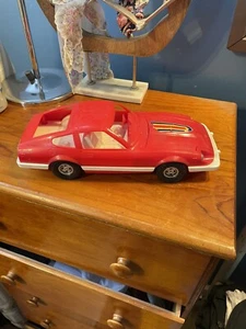 Vintage 70’s Datsun 240Z Processed Plastics Toy Car Red 12” Long Hood Open Clean - Picture 1 of 8