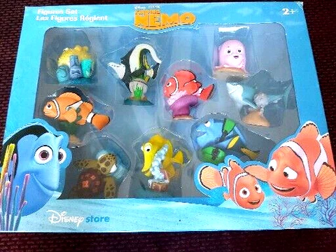 DISNEY Finding Nemo, Plastic Figurine Figures 9pc Set Playset Toys Cake Toppers Cover