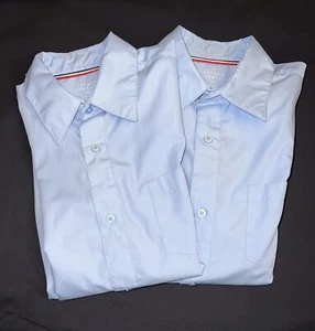 Jungen blau Oxford Hemd French Toast Langarm Schuluniform Größe 12 Knopfleiste - Bild 1 von 3