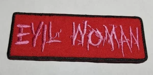 EVIL WOMAN burgandy Patch approx 1.5x3.75" - Picture 1 of 2