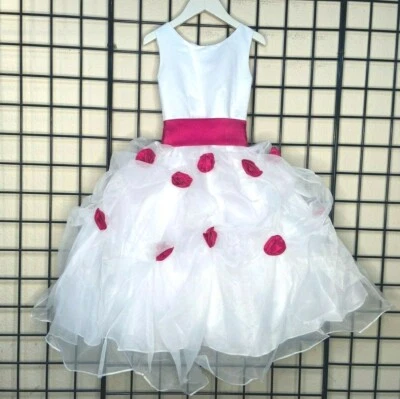 NWT NEW White/Hot Pink/Fuchsia Sweetie Pie Pageant/Party/Formal Dress/Gown 4/5Y - Image 1 of 4