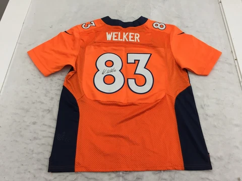 Autographed Wes Welker Broncos Jersey Nike Size 52 Stitched On Numbers NFL Cover
