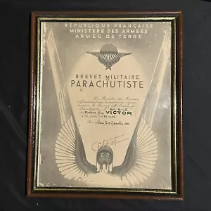 Original French Airborne Jump Wings Diploma 1952 Indochina War Dien Ben Phu - Bild 1 von 5