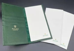 Genuine Vintage Rolex Check Notebook Note Wallet Card Holder + 2 Refill Pads - Picture 1 of 5