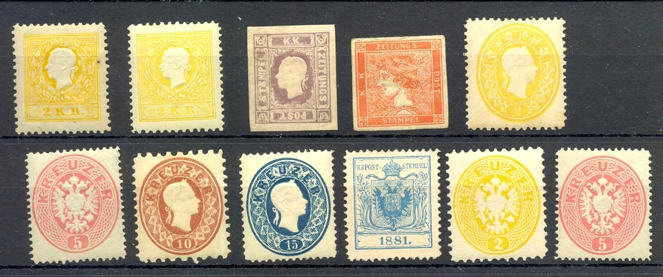 AUSTRIA etc.11 OLD REPRINTS */(*) - F/VF @2 - Image 1 of 1