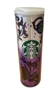 Starbucks Halloween Tumbler Glow In The Dark Purple Cat Spider Web 16OZ 2021 new - Picture 1 of 2