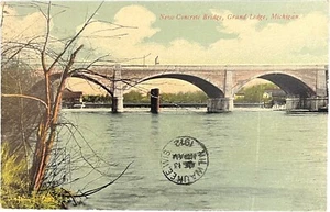 Bridge, Grand Ledge, Michigan, vintage postcard 1912 - Picture 1 of 4