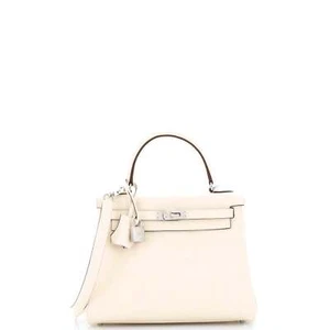 Hermes Kelly Handbag Light Swift with Palladium Hardware 25 - Picture 1 of 10