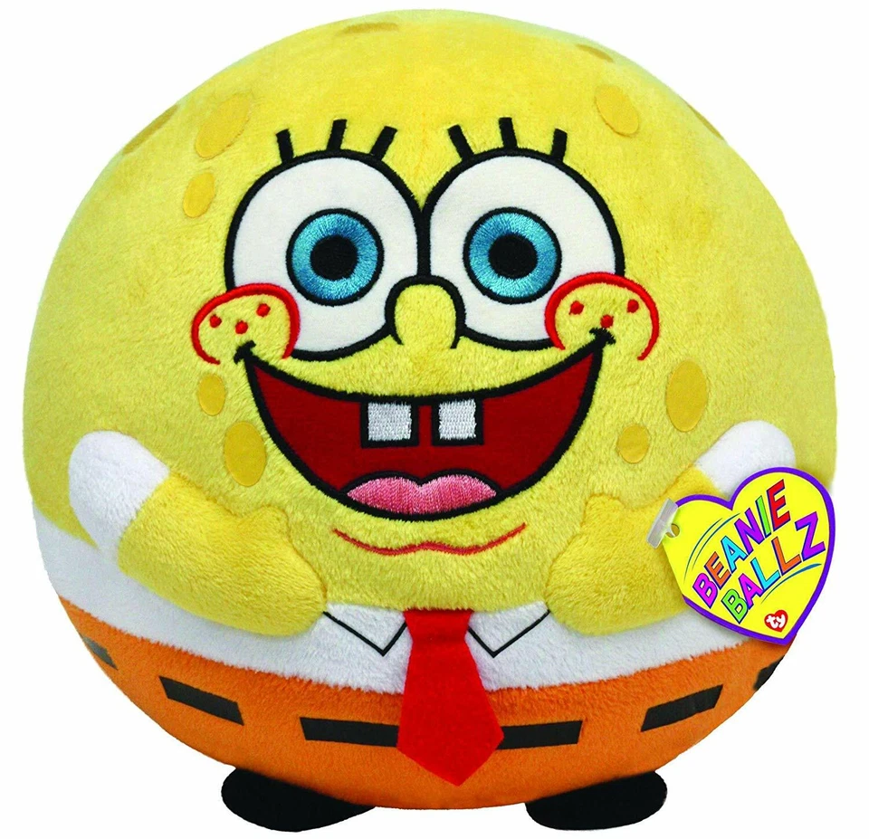 TY BEANIE BALLZ MEDIUM SPONGEBOB SQUAREPANTS MEDIUM SOFT TOY NEW WITH TAGS - Image 1 of 1