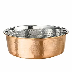 Hammered Stainless Steel Pet Bowl | For Dog & Cat | Food or Water Dish - Picture 1 of 12