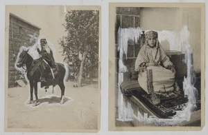 Vintage 1910s Syria Woman in Native Dress & Soldier on Horseback Photos (2pc) - Picture 1 of 2