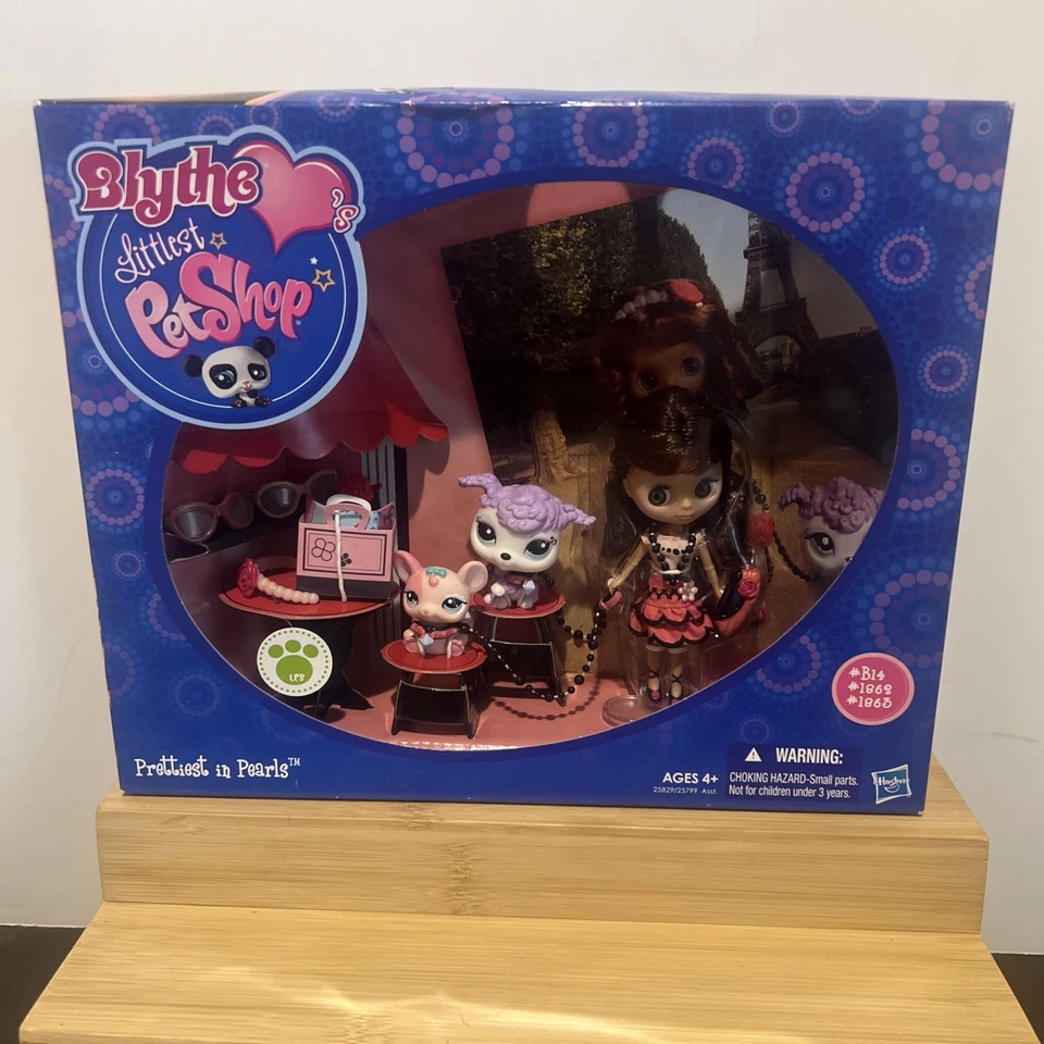 Littlest Pet Shop Prettiest in Pearls B14 1862 French Poodle 1863 Pink Mouse