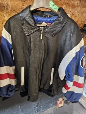 Chaqueta de cuero - EE. UU. - Bandera americana - Talla grande Foto 1 de 4