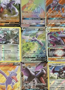 Pokémon 10 Karten Sammlung Set mit 1 Aerodactyl ex / V / VMAX / GX / Holo DE - Picture 1 of 7