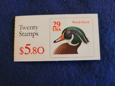 U.S. BOOKLET OF 20 SCOTT #BK175 1991 29ct WOOD DUCK MINT P#K11111 RED DENOM - Image 1 of 2