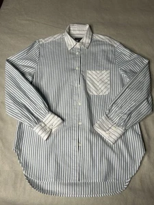 Rag & Bone Maxine Popeline Baumwolle gestreift Knopfleiste Hemd Langarm Tasche Gr. S - Bild 1 von 8