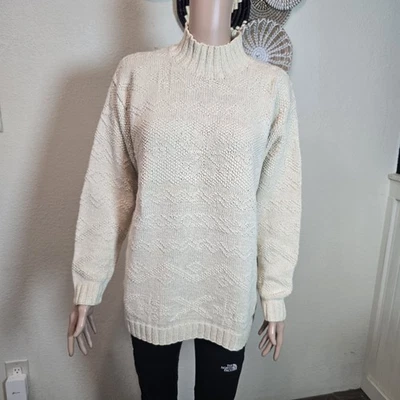 Suéter Lauren Ralph Lauren Pequeño Marfil Tejido a Mano Seda Lino Grueso Clásico De Colección Foto 1 de 4