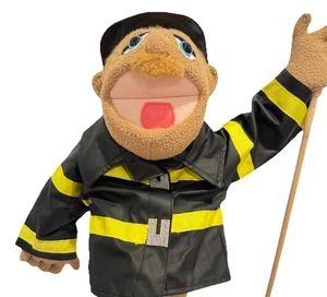 Melissa and Doug FIREFIGHTER “Brooklyn T. Guy” Plush Puppet With Stick - Picture 1 of 4