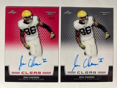 2017 Leaf Trinity JEHU CHESSON Clear On Card Rookie Auto Red 3/5 + 1 - Image 1 of 2
