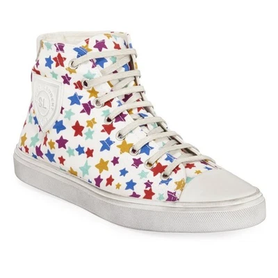 Saint Laurent Bedford Star Print High-Top Sneakers White Multicolor 37 / 7 - Image 1 of 4