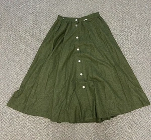 Vintage Giesswein Wool Maxi Skirt Green Size 12 Made In Austria - Picture 1 of 8
