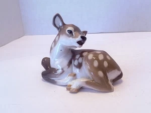 Royal Copenhagen Resting Fawn Deer Figurine #2609 - Picture 1 of 3