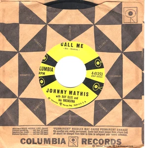 Johnny Mathis:   CALL ME / STAIRWAY TO THE SEA .. 45 RPM 8874 - Picture 1 of 3