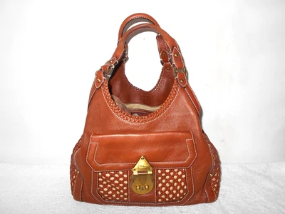 BOLSO DE HOMBRO ESTILO HOBO CUERO MARRÓN CELOSÍA TEJIDO COLE HAAN K5 Foto 1 de 4