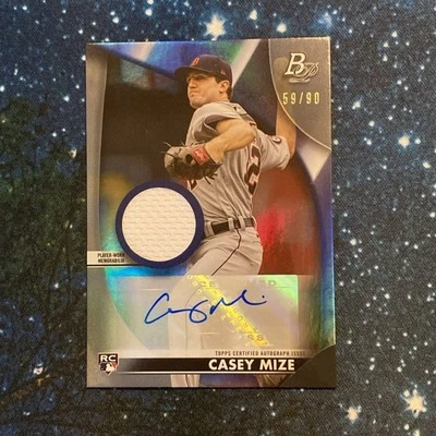Casey Mize Relic Auto RC 2021 Bowman Platinum Pieces 59/90 #PPAR-CM Rookie SP! - Image 1 of 4