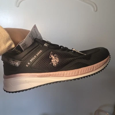  Talla 7 Wide Us Polo Assn Tenis Zapatos para Mujer Negro Rosa Atlético Correr  Foto 1 de 4
