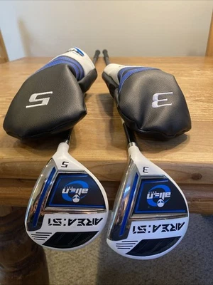 Alien Golf Area: 51 Graphite Regular Flex 5 Wood & 3 Wood Set RH w/ Head Covers - Image 1 of 4