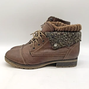 Refresh Wynne-01 Sock Cuff Damen-Stiefelette 8,5 braun Schnürstiefel 2-Wege - Bild 1 von 12