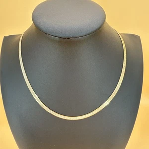 P. LUX Fischgrät zweifarbige Halskette massiv Sterlingsilber ca. 16"💕 - Bild 1 von 12