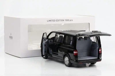 1:18 Norev Volkswagen T5 Multivan Bus 2003 Nero Full Opening Limitato - Immagine 1 di 4