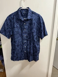 Polo Ralph Lauren Herren Blau Blumenmuster Knopfleiste Größe L - Bild 1 von 3