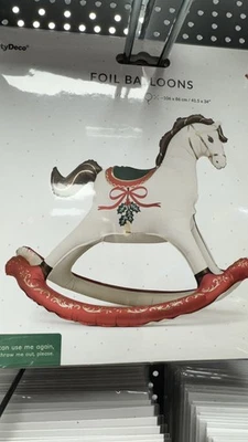 Christmas rocking horse balloon. Festive balloon. Large 118cm. Air filled. New - Image 1 of 2