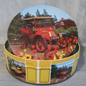 Vintage Storage Tin Cars Renault Automobilia Advertising Biscuits Cake Box Steel - Picture 1 of 11