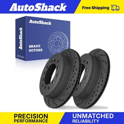 Rear Drilled Slotted Brake Rotors Pair for Toyota 4Runner Lexus GX460 4.0L — 第 1/2 张图片