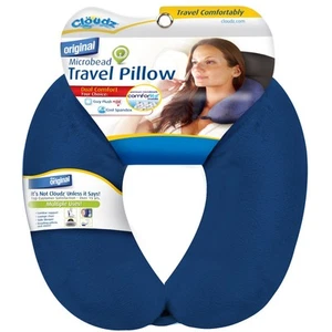 Dual Comfort Microbead Airplane Travel Neck Pillow. Super Soft Cozy Plush Fab... - Picture 1 of 8