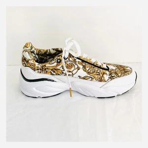 Zapatillas VERSACE JEANS COUTURE Blanco-Dorado-Negro 72YA3SW2 Talla 8.5 - Imagen 1 de 7