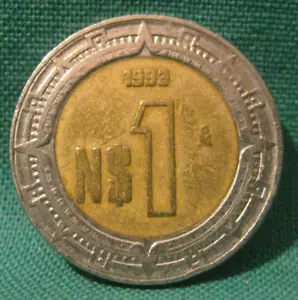 1993 Mexico 1 Nuevos New Peso Bi-Metallic Coin-Circulated - Picture 1 of 2