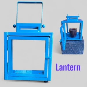 Partylite Grecian Blue Lantern Tealight Jar Candle NIB Retired Item P92764 - Picture 1 of 14