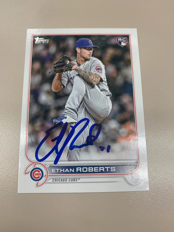 2022 Topps Update Card #US256 Ethan Roberts Signed Autograph AUTO RC Rookie CUBS - Image 1 of 1