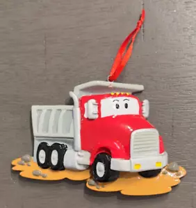 Dump Truck In Dirt Personalizable Ornament - Picture 1 of 1