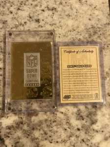 23KT GOLD 1997 SCOREBOARD BLEACHERS NFL SUPER BOWL CHAMPIONS GOLD CARD - Picture 1 of 4
