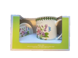 Portmeirion "Botanic Garden" 12 oz. Mug and Coaster Set in Box, Sweet Pea, NEW - Picture 1 of 3
