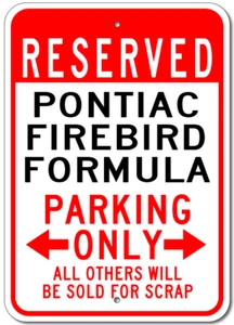 Cartel personalizado PONTIAC FIREBIRD FÓRMULA estacionamiento garaje decoración personalizada de aluminio - Imagen 1 de 1